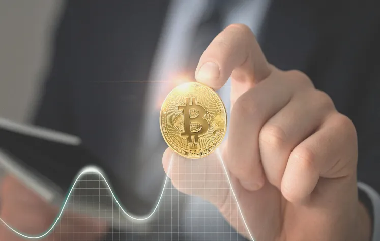 Hand Holding a bitcoin